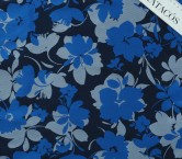 Jacquard mikado flores azul