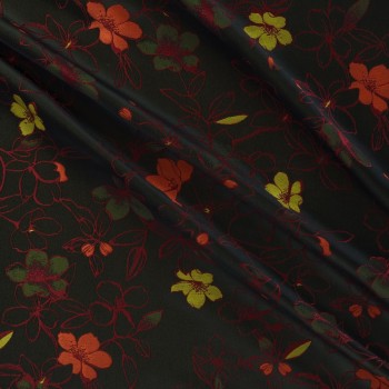 Jacquard floral rojo marron