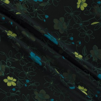 Jacquard floral turquesa