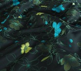 Turquoise jacquard floral