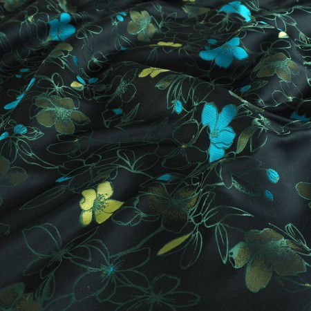 Turquoise jacquard floral