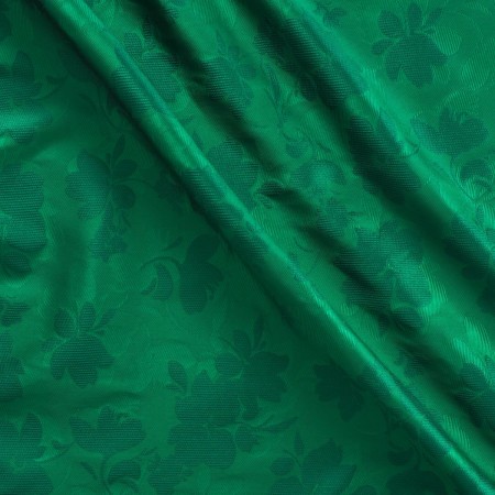 Green jacquard mikado flowers