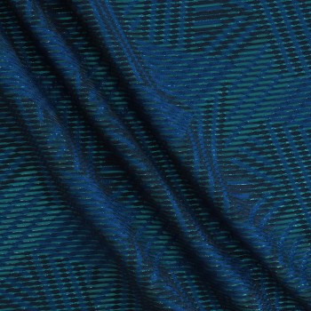 Jacquard geometrico lame azul