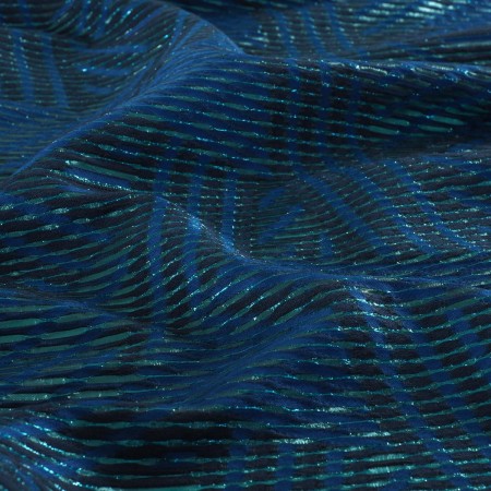 Jacquard geometrico lame azul