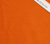 Orange geometric jacquard wool