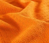 Orange geometric jacquard wool