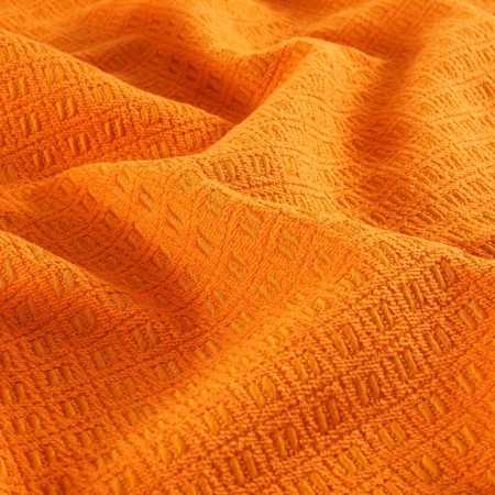 Orange geometric jacquard wool