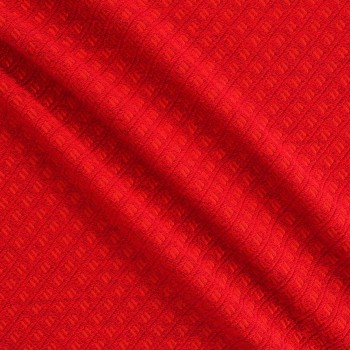 Jacquard geometrico lana rojo