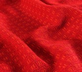 Red geometric jacquard wool