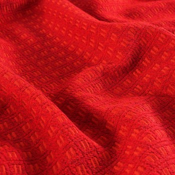 Jacquard geometrico lana rojo