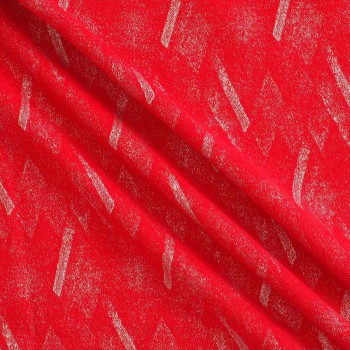 Red geometric jacquard lame