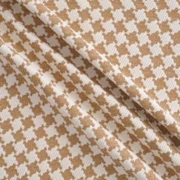 Jacquard pata de gallo blanco beige