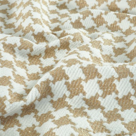 Jacquard pata de gallo blanco beige