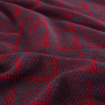 Jacquard cuadro lana rojo