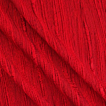 Jacquard relieve plisado rojo