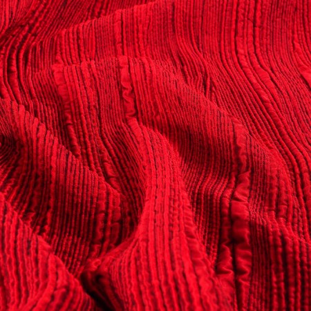 Red pleated jacquard