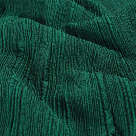 Green pleated jacquard