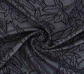 Grey black jacquard flower lam