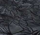 Grey black jacquard flower lam