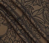 Black gold jacquard flower lam