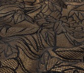 Black gold jacquard flower lam