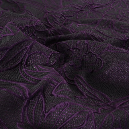 Violet jacquard flower lame