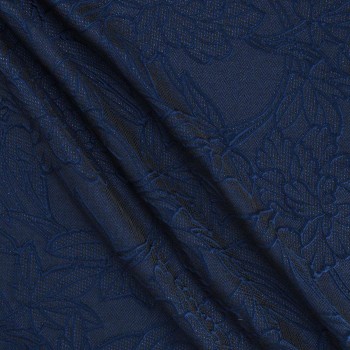 Jacquard flor lame azul