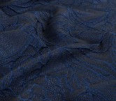 Blue jacquard flower lame