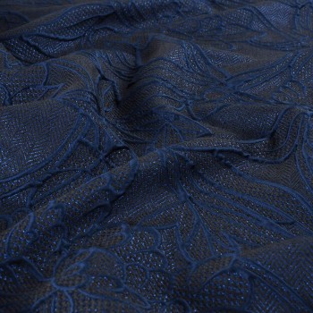 Jacquard flor lame azul