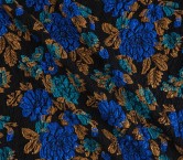 Jacq. fil coupÉ cloquÉ floral azul turquesa