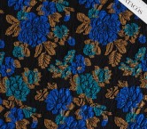 Jacq. fil coupÉ cloquÉ floral azul turquesa