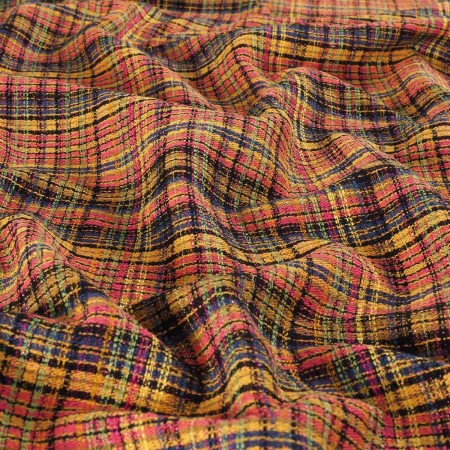 Tweed multicolor lame rosa amarillo