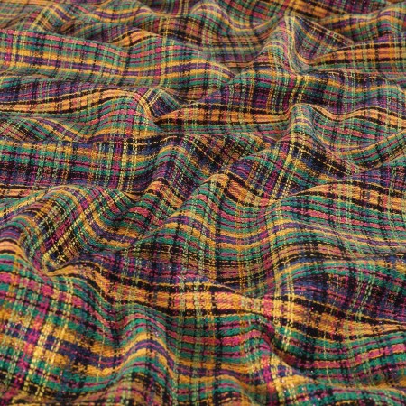 Tweed multicolor lame verde fuxia