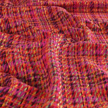 Tweed multicolor fuxia rojo