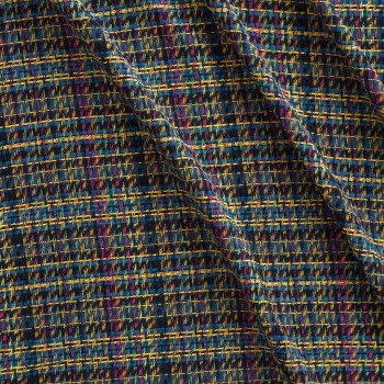 Blue yellow tweed multicolor