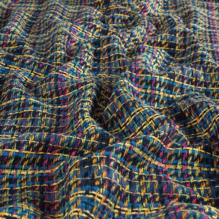 Blue yellow tweed multicolor