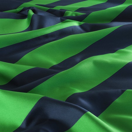 Green navy mikado stripes