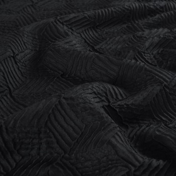 Jacquard cloquÉ geomÉtrico negro