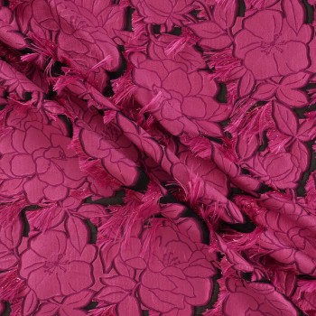 Jacquard floral fil coupÉ fuxia