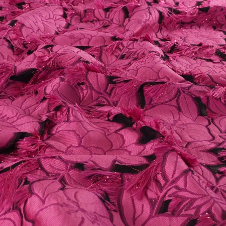 Fuxia jacquard floral fil coup