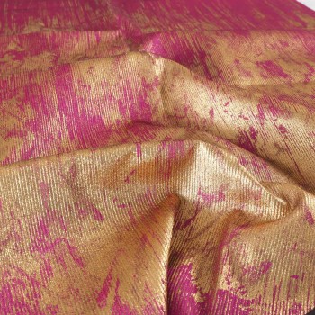 Jacquard lamÉ fil coupÉ fuxia