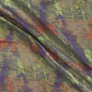 Violet orange jacquard organza