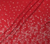 Red jacquard floral pano 165cm