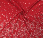 Red jacquard floral pano 165cm