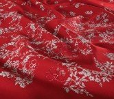 Red jacquard floral pano 165cm