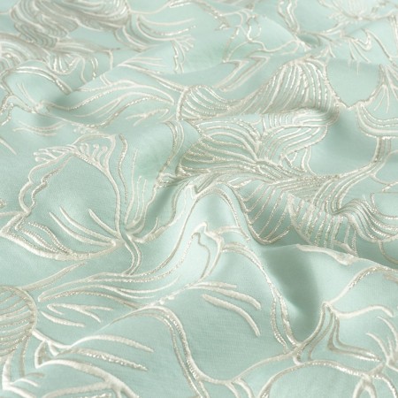 Green jacquard lamÉ relief