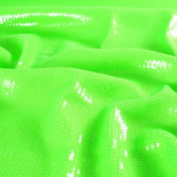 Punto stretch lentejuela verde fluor