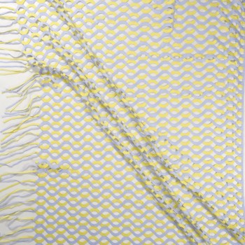 Two-tone interwined with fringes azul amarillo