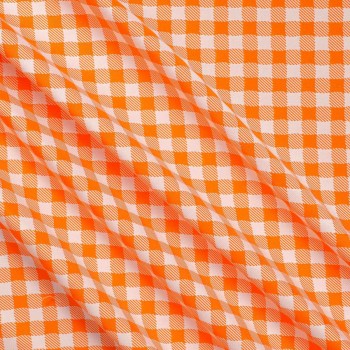 Orange jacquard  vichy