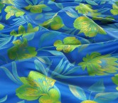 Jacquard floral azul verde